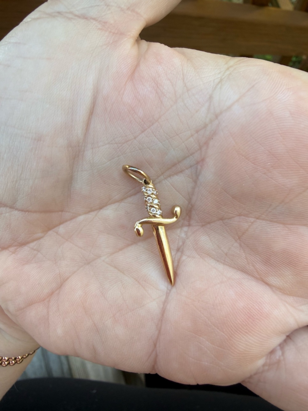 Maura Green Dagger in 14K Gold with Diamonds - Picture 6 of 6